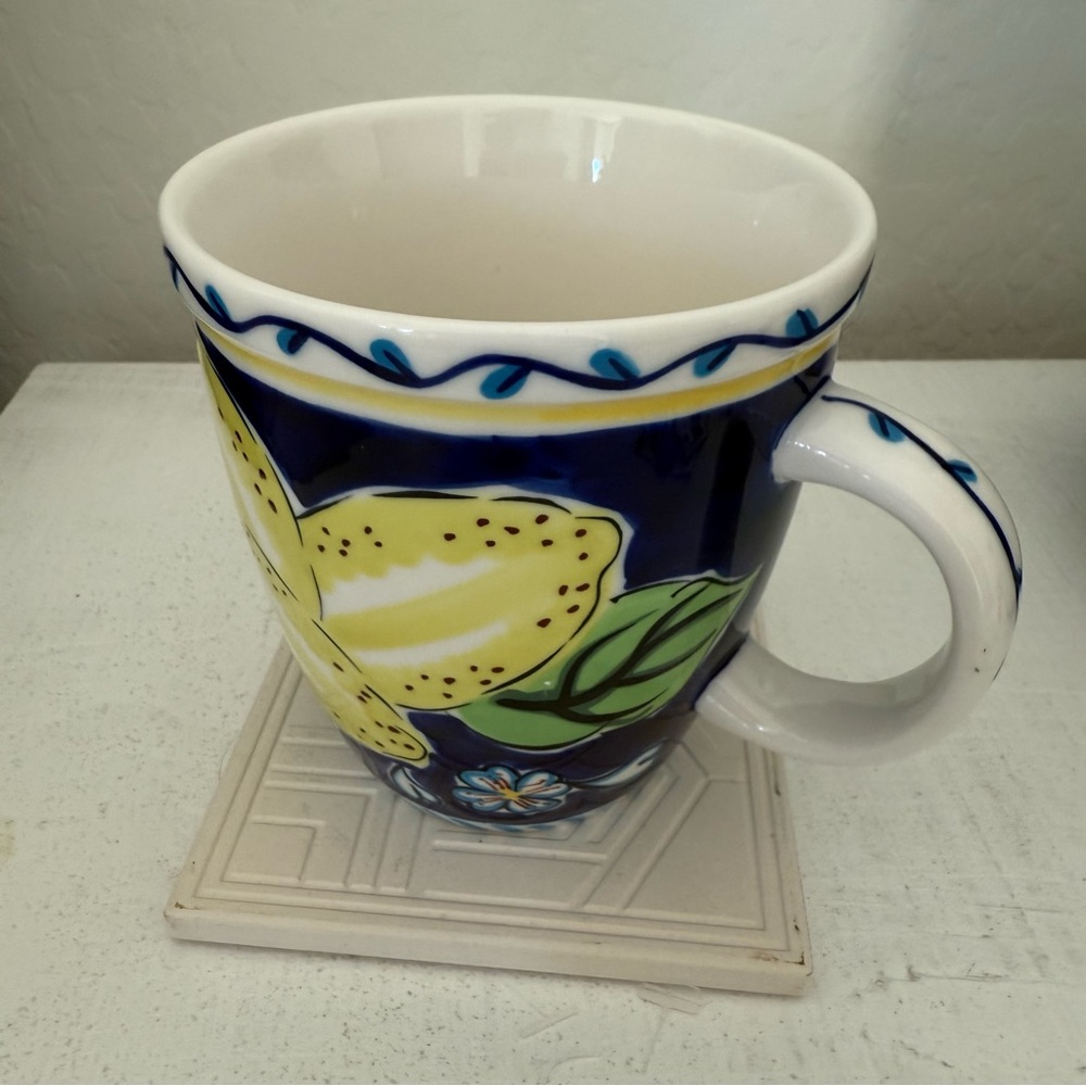 Starbucks vintage Italian lemon hand painted mug circa 2002. - Picture 3 of 13